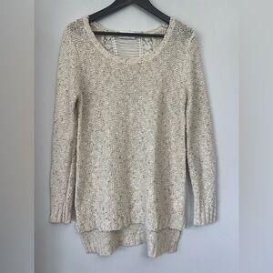 Mizumi Sweater With Crochet Back Beige And Gold Size Large Neutral Tunic Boho